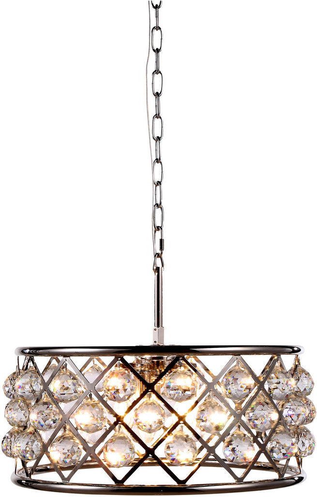 C121-1214D20PN/RC By Elegant Lighting - Madison Collection Polished Nickel Finish 5 Lights Pendant Lamp