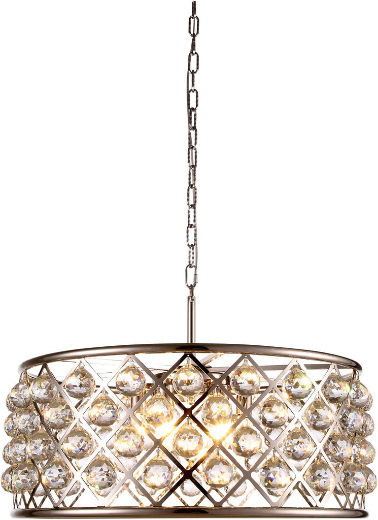 C121-1214D25PN/RC By Elegant Lighting - Madison Collection Polished Nickel Finish 6 Lights Pendant Lamp