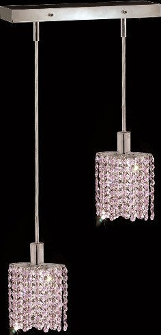 C121-1282D-O-E-RO/RC By Elegant Lighting Mini Collection 2 Lights Pendant Chrome Finish