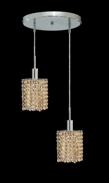 C121-1282D-R-S-GT/RC By Elegant Lighting Mini Collection 2 Lights Pendant Chrome Finish