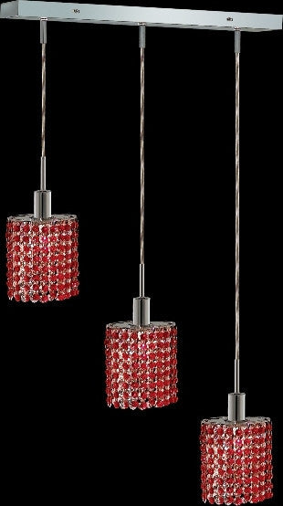 C121-1283D-O-E-BO/RC By Elegant Lighting Mini Collection 3 Lights Pendant Chrome Finish