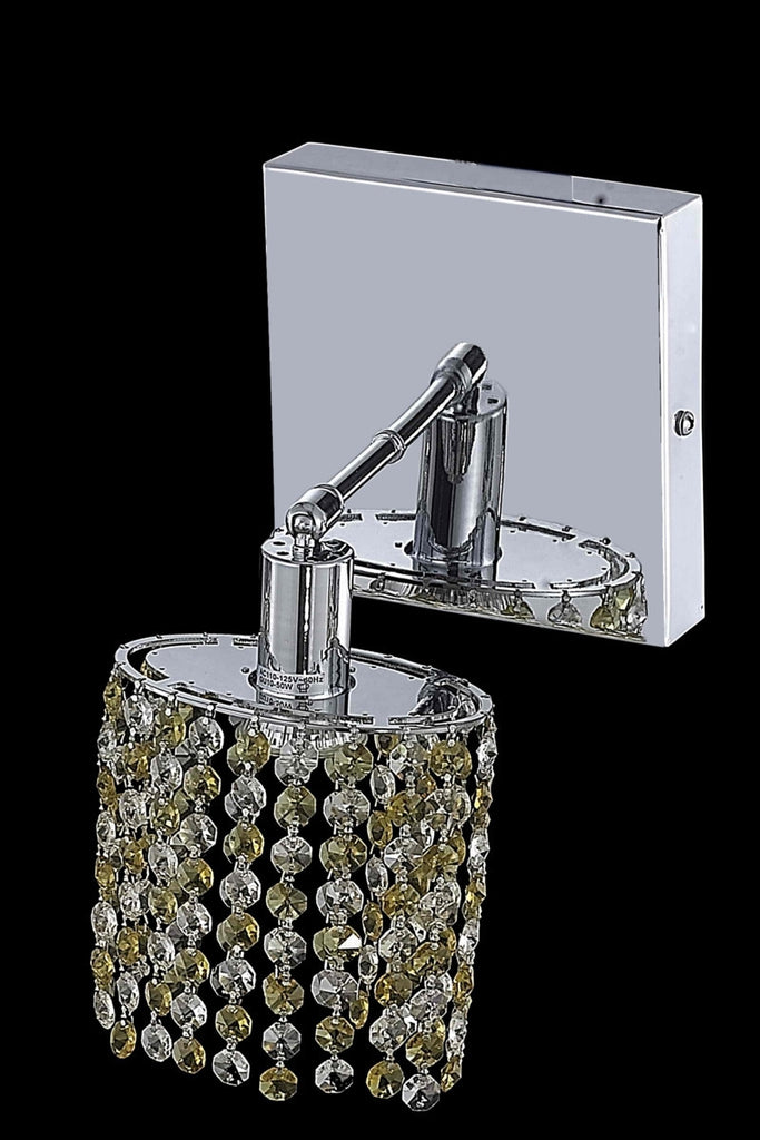 C121-1381W-S-E-LT/RC By Elegant Lighting Mini Collection 1 Light Wall Sconces Chrome Finish