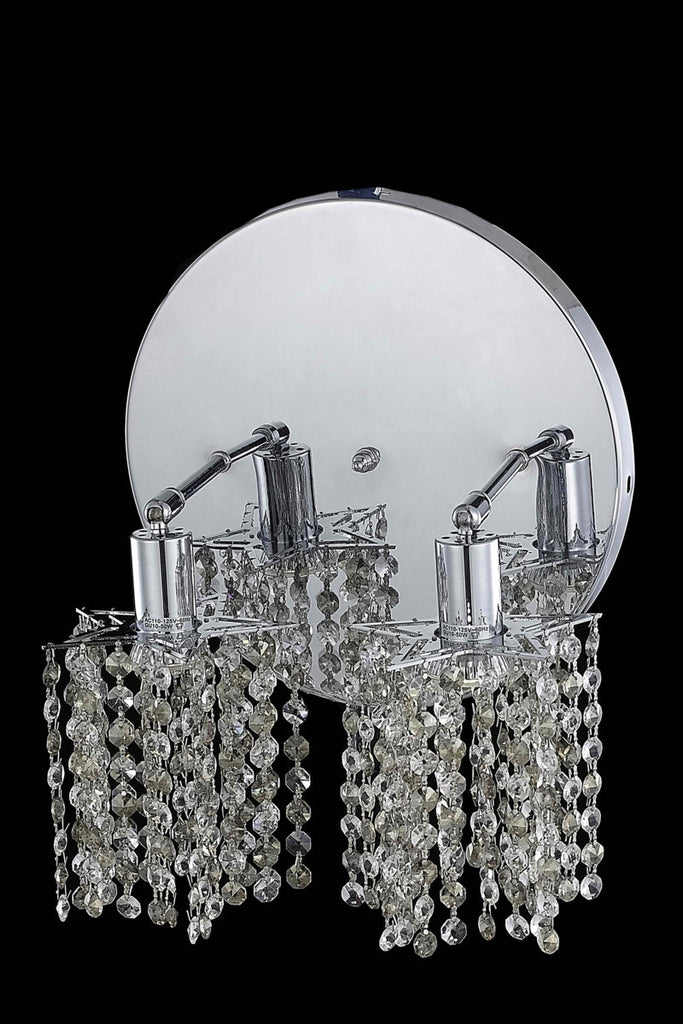 C121-1382W-R-P-RO/RC By Elegant Lighting Mini Collection 2 Light Wall Sconces Chrome Finish