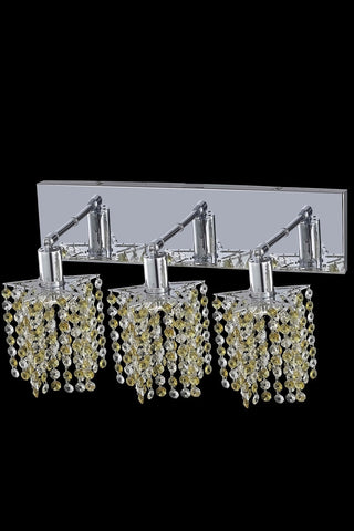 C121-1383W-O-P-LT/RC By Elegant Lighting Mini Collection 3 Light Wall Sconces Chrome Finish