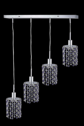 C121-1384D-O-R-BO/RC By Elegant Lighting Mini Collection 4 Light Pendants Chrome Finish