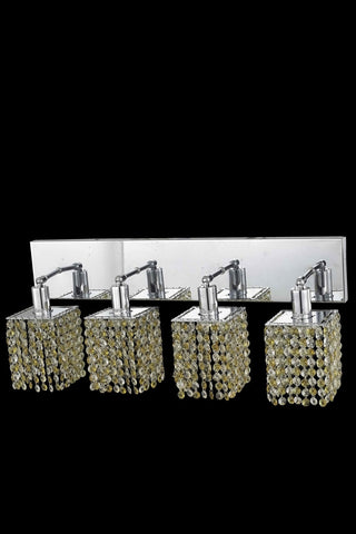 C121-1384W-O-S-GT/RC By Elegant Lighting Mini Collection 4 Light Wall Sconces Chrome Finish