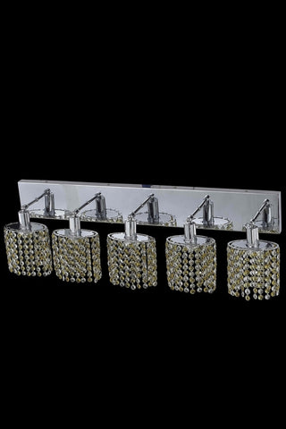 C121-1385W-O-E-JT/RC By Elegant Lighting Mini Collection 5 Light Wall Sconces Chrome Finish