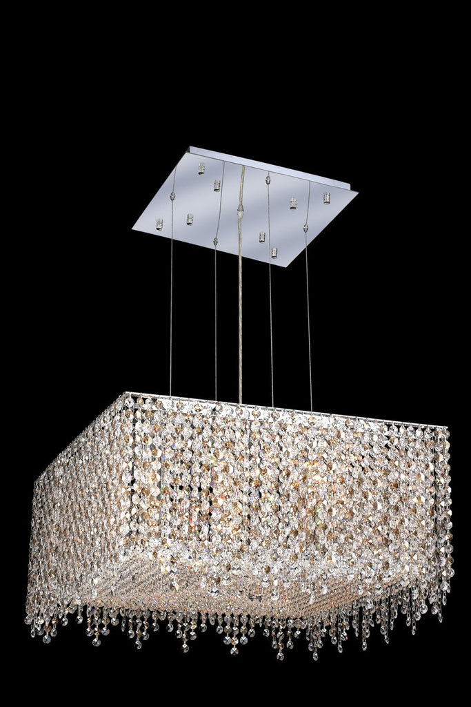 C121-1394D22C-LT/RC By Elegant Lighting Moda Collection 9 Light Chandeliers Chrome Finish