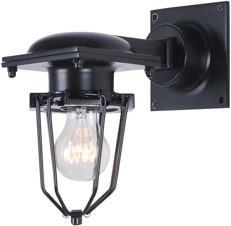 C121-1451W9BK By Elegant Lighting - Kingston Collection Black Finish 1 Light Wall Sconce