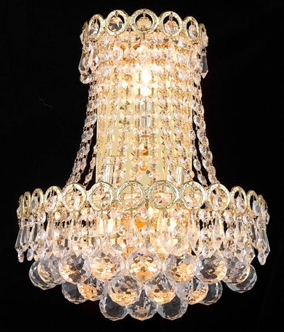 ZC121-V1901W12SG/EC By Elegant Lighting Century Collection 3 Light Chandeliers Gold Finish