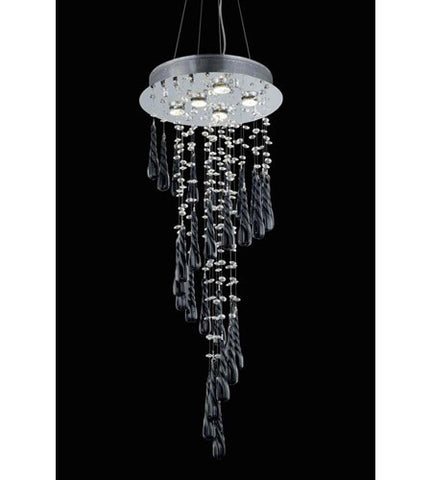 C121-2028G36C-GLB/RC By Elegant Lighting Comet Collection 5 Light Foyer/Hallway Chrome Finish