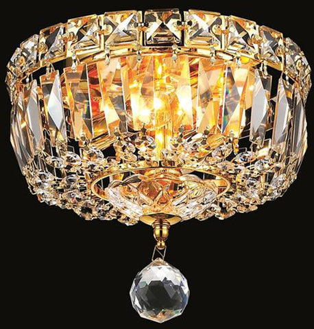 ZC121-V2528F8G/EC By Elegant Lighting - Tranquil Collection Gold Finish 2 Lights Flush Mount