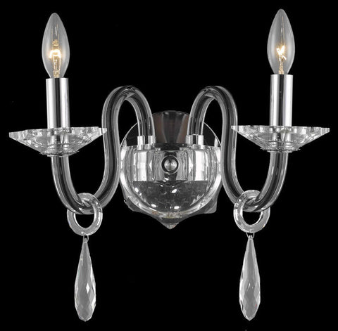 C121-6902W10B/EC By Elegant Lighting Avalon Collection 2 Light Wall Sconces Black Finish