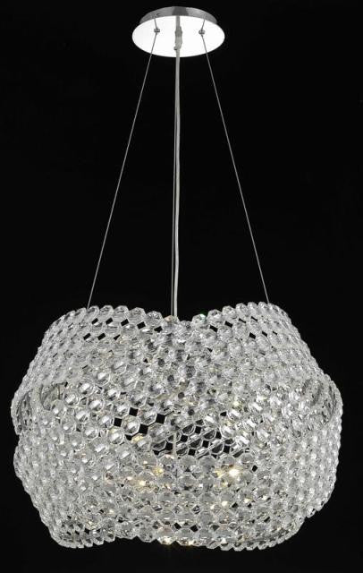 C121-9803D24C/EC By Elegant Lighting Electron Collection 5 Light Chandeliers Chrome Finish