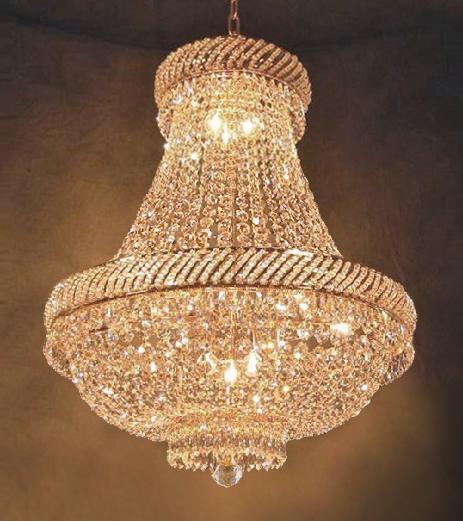 French Empire Crystal Chandelier Lighting H20" W23" - A500-C3/448/9