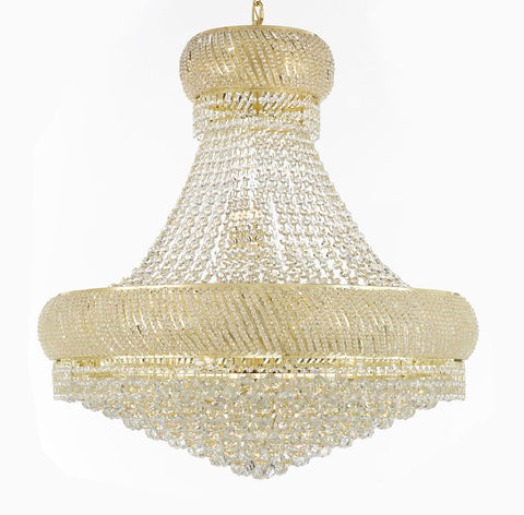 Nail Salon French Empire Crystal Chandelier Chandeliers Lighting - Great for the Dining Room, Foyer, Entryway, Family Room, Bedroom, Living Room and More! H 36" W 36" 27 Lights - G93-H36/CG/4196/27