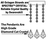 Swarovski Crystal Trimmed Chandelier Lighting Chandeliers H52" X W46" Dressed with Large, Luxe Crystals - Great for the Foyer, Entry Way, Living Room, Family Room & More w/White Shades - A83-B90/CS/WHITESHADES/52/2MT/24+1SW